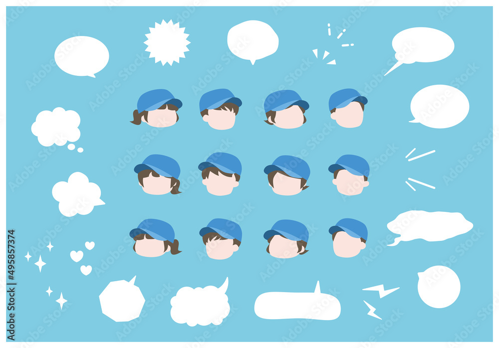 顔とふきだしのイラスト 顔とふきだしのイラスト