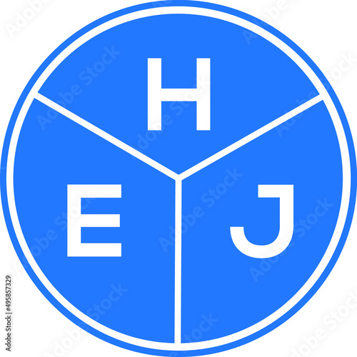 HEJ letter logo design on white background. HEJ creative circle letter logo concept. HEJ letter design. 