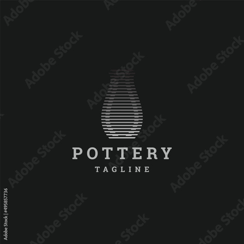 Pottery logo icon design template flat vector