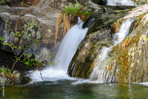 waterfall of pure and crystalline water in the rivers of Las Hurdes photo