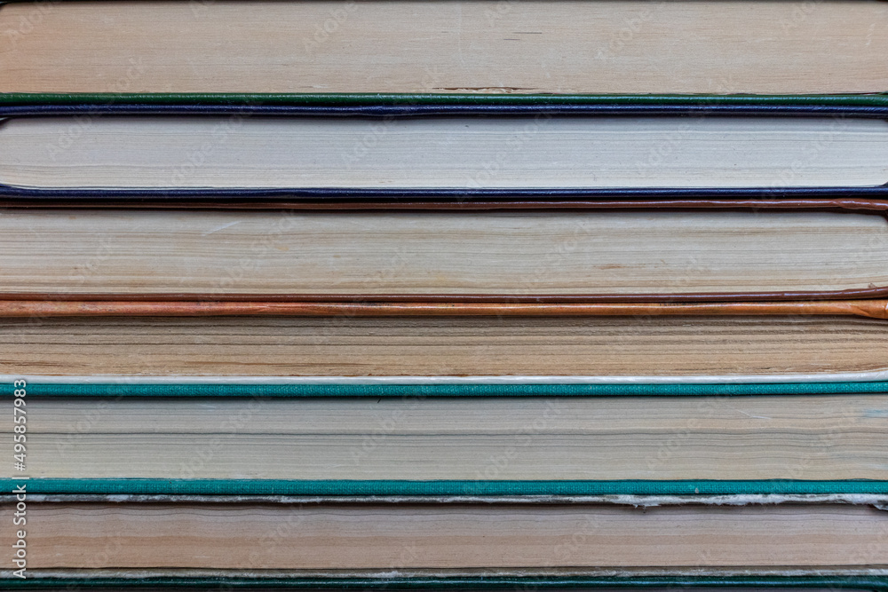 Old books. Edges of old books. Old books. Edges of old books.