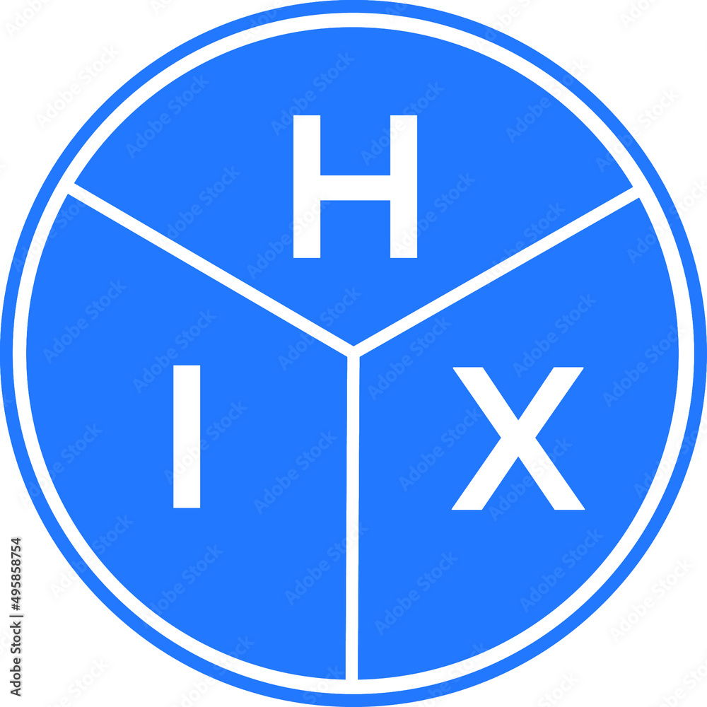 Fototapeta premium HIX letter logo design on white background. HIX creative circle letter logo concept. HIX letter design. 