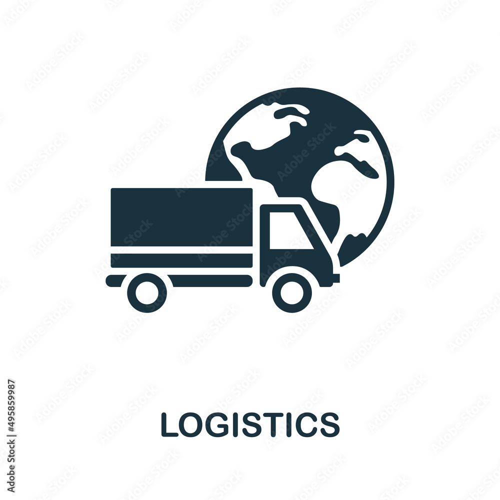 Logistics icon. Monochrome simple Logistics icon for templates, web design and infographics Logistics icon. Monochrome simple Logistics icon for templates, web design and infographics