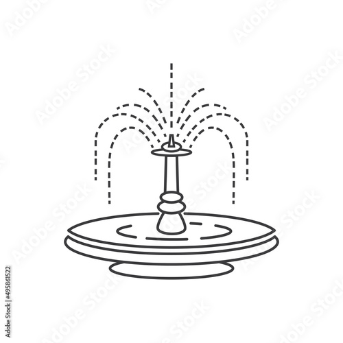 City fountain line icon