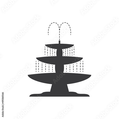 City fountain line icon