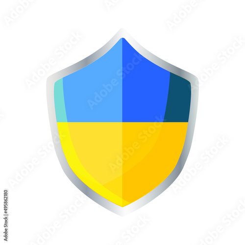 Protection icon in blue and yellow. Privacy and security. Vector.