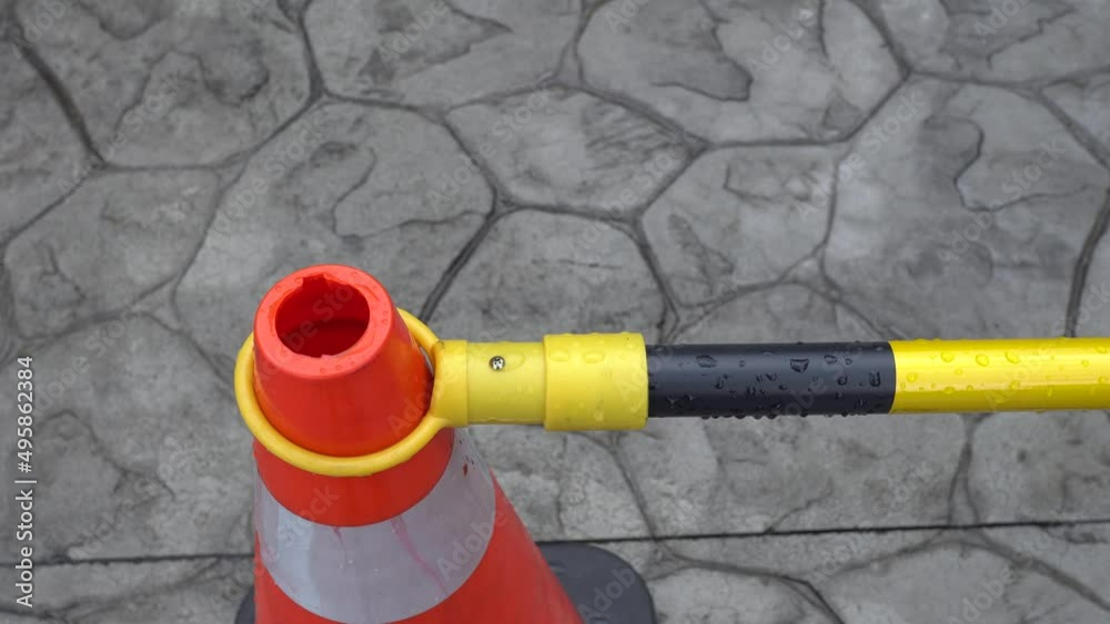 Closeup of traffic cones on the road. Closeup of traffic cones on the road.