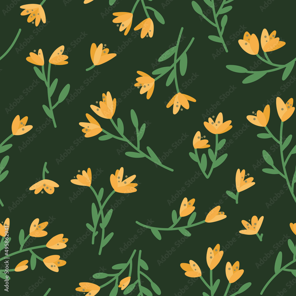 Obraz premium Vector seamless spring floral pattern
