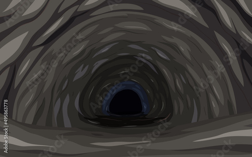 Underground hole cave scene