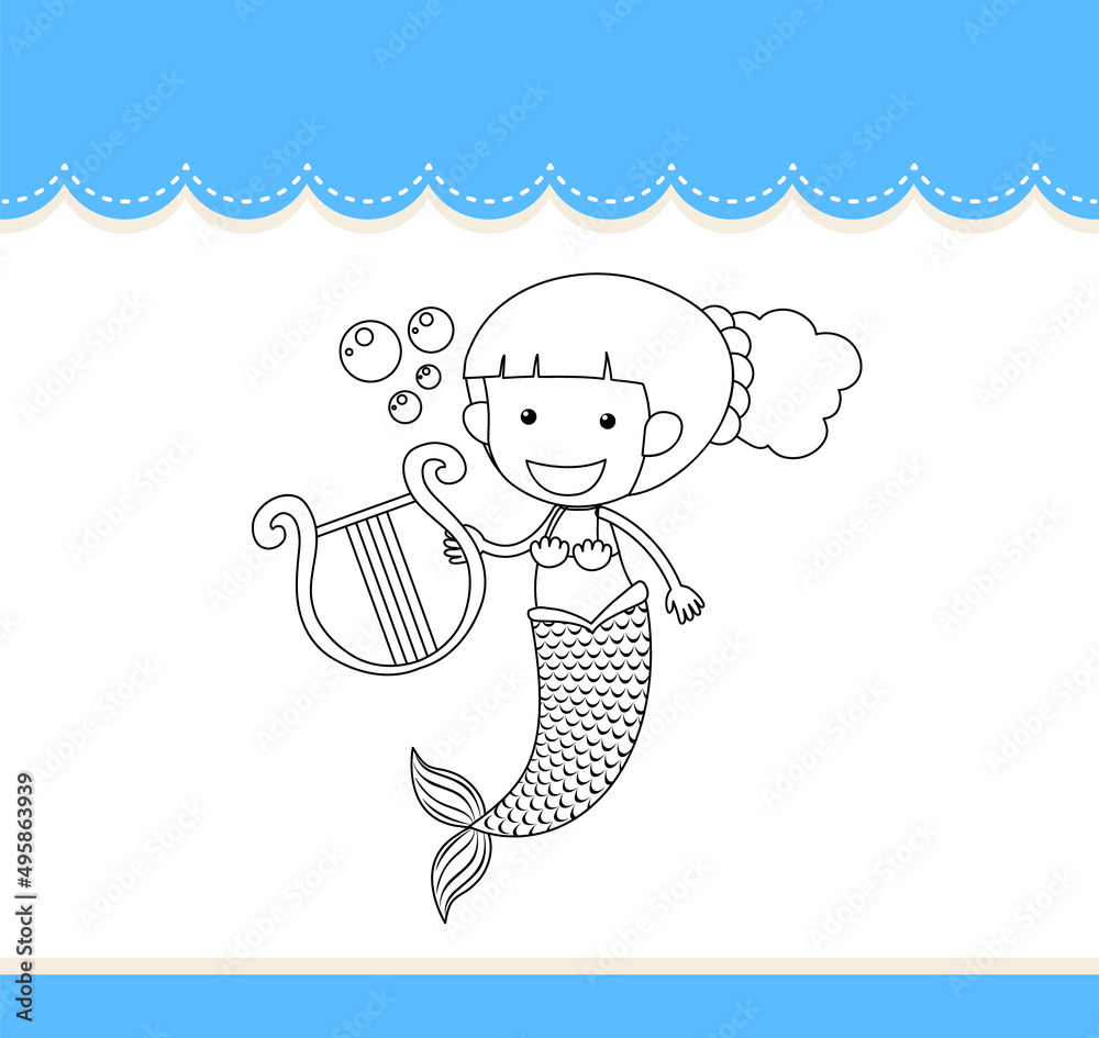 Worksheets template with mermaid outline Worksheets template with mermaid outline