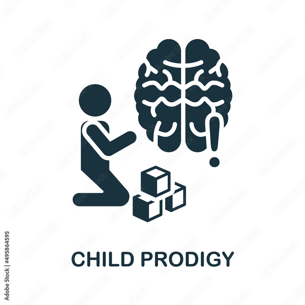 Child Prodigy icon. Monochrome simple Child Prodigy icon for templates