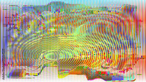 Glitch distorted geometric background . Modern art design . Noise destroyed glitched poster . Trendy defect error background with speed lines  .Glitch effect .vector 