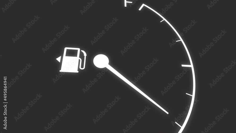 Fuel meter going up fuel gauge indicator full tank animation