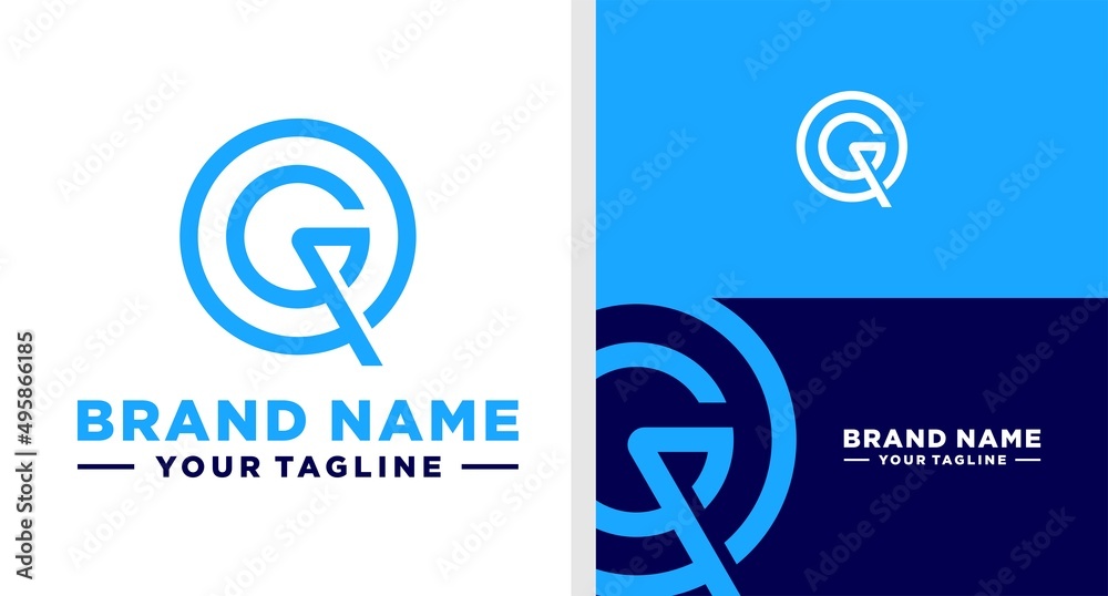 QG LOGO MONOGRAM CIRCLE LINE EDITABLE QG LOGO MONOGRAM CIRCLE LINE EDITABLE