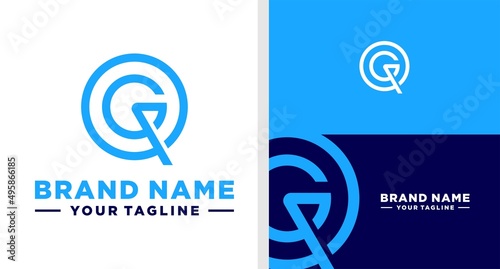 QG LOGO MONOGRAM CIRCLE LINE EDITABLE