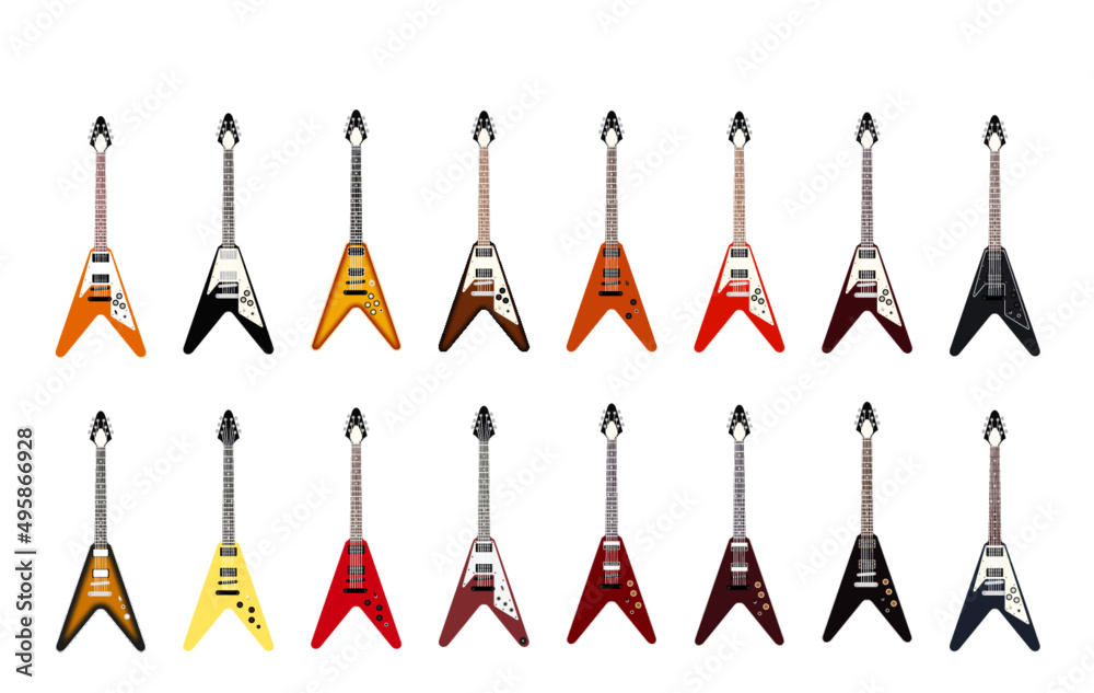 Vecteur Stock Flying V Guitars Models / Ai Illustrator / Editable | Adobe  Stock