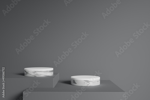 minimal 3d render background with marble podium