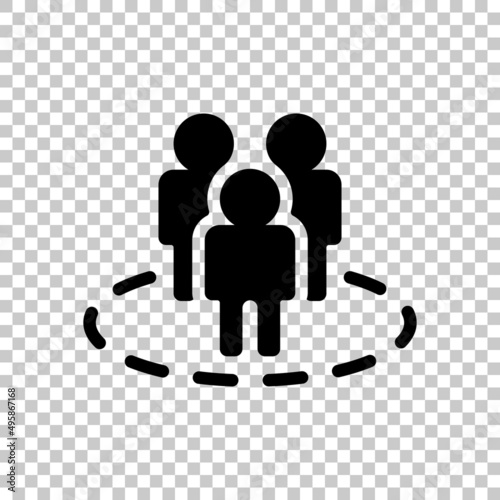 Partnership, teamwork, simple business logo. Black symbol on transparent background
