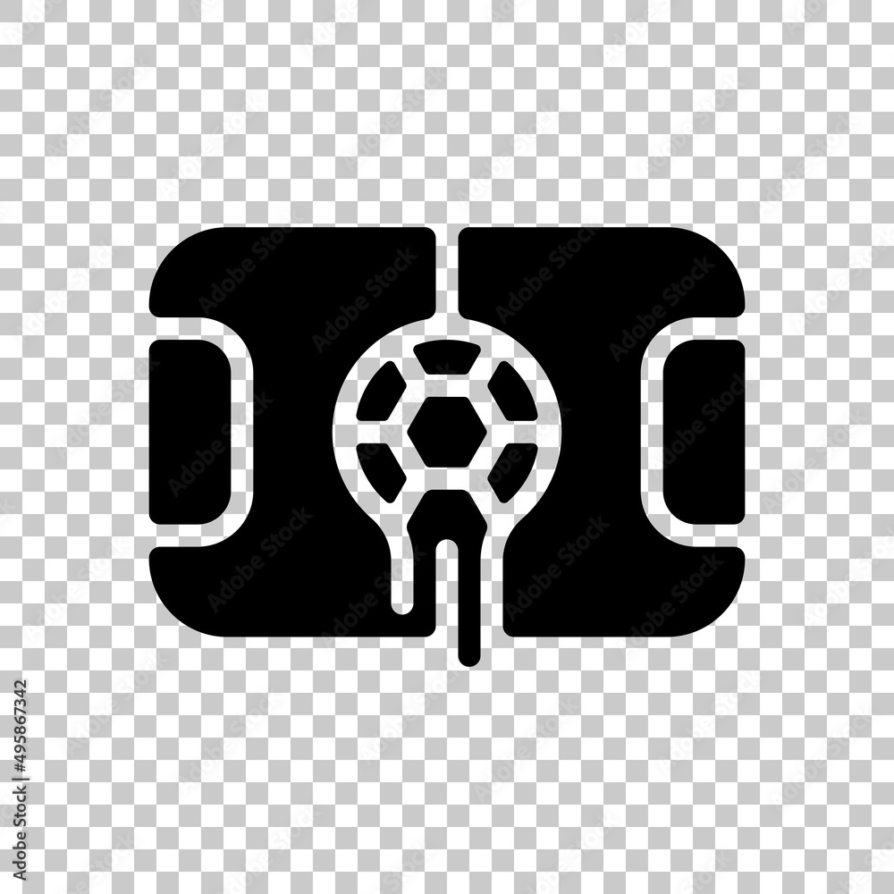 Soccer field, simple icon of football. Black symbol on transparent background Soccer field, simple icon of football. Black symbol on transparent background