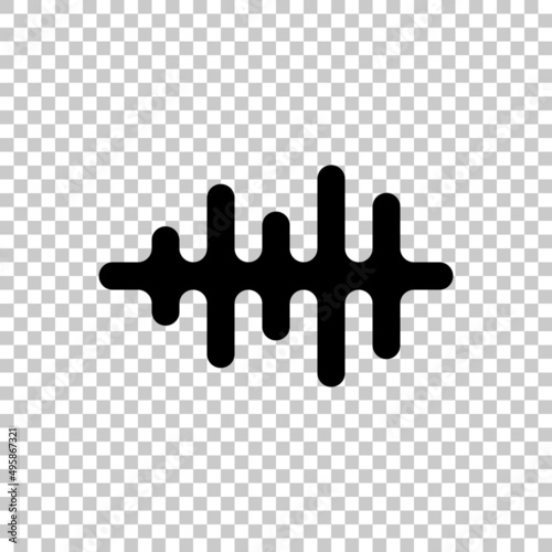 Sound wave, simple icon. Black symbol on transparent background