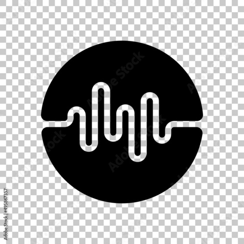 Sound wave, simple icon. Black symbol on transparent background
