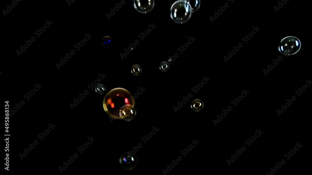 Natural soap bubbles on black background. Blending mode Screen or Add.