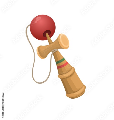 Kendama traditional toy from japan asian object symbol cartoon illustration vector