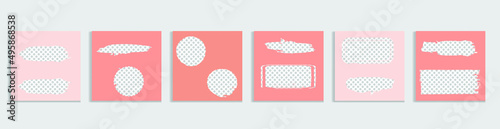 Social media covers with simple design elements . Boho style . Leaves . Post frame stories templates.  Layout for promotion .Media banner .Vector