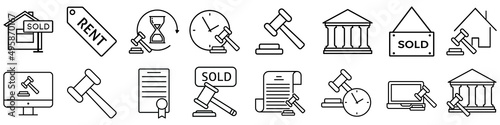 Auction icon vector set. bargaining illustration sign collection. sold symbol or logo.