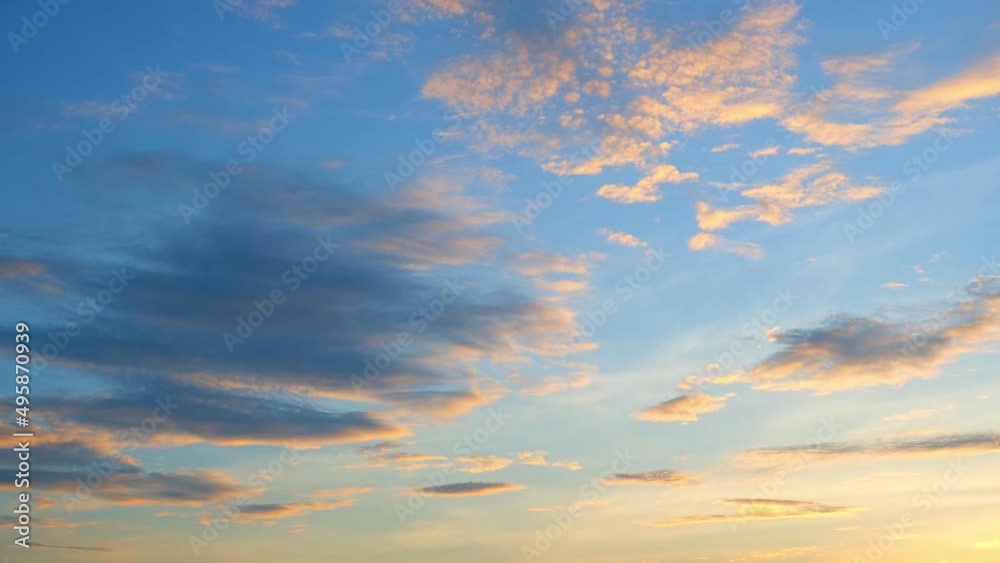 4K UHD : Sky Timelapse, Burning sky and shining, Red purple orange blue pink sunset. Romantic colorful sunset.Time lapse of skyscrapers.
