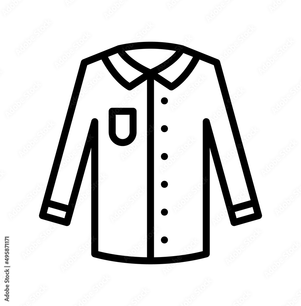 Clothing flat line icon. Outline sign for mobile concept and web design, store Clothing flat line icon. Outline sign for mobile concept and web design, store