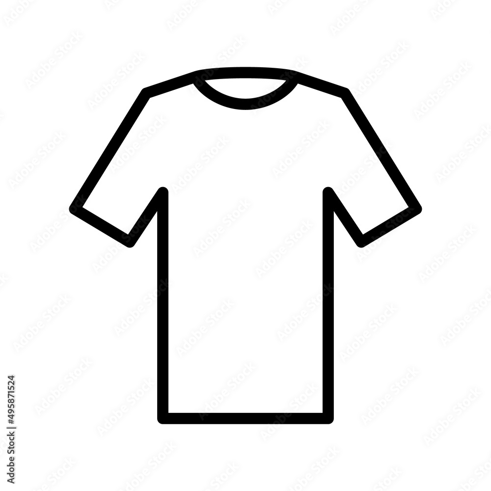 Clothing flat line icon. Outline sign for mobile concept and web design, store