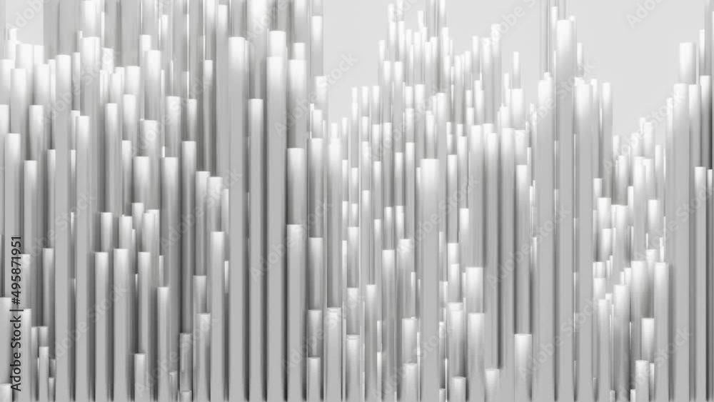 abstract background of random white cube block wave pattern, 3D illustration rendering