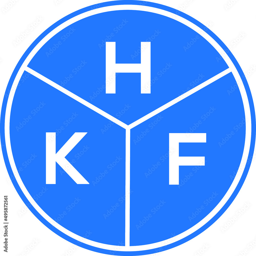 Fototapeta premium HKF letter logo design on white background. HKF creative circle letter logo concept. HKF letter design.