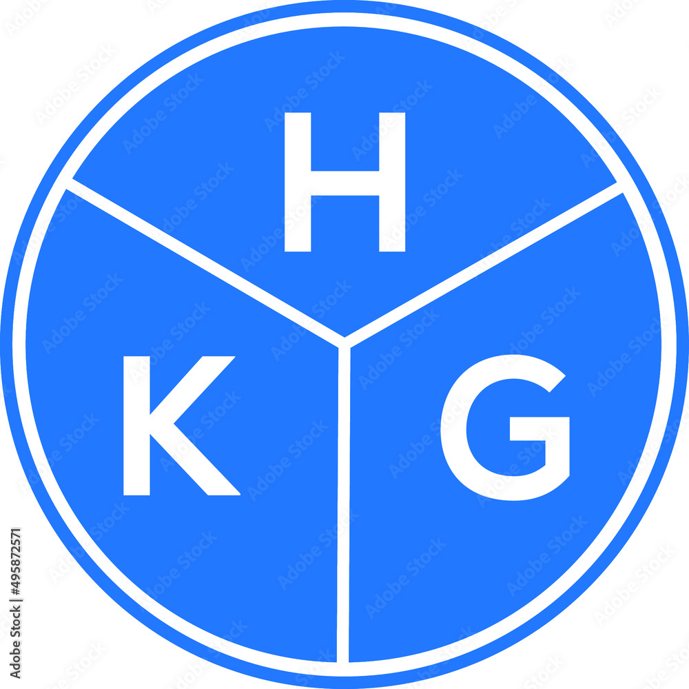 Fototapeta premium HKG letter logo design on white background. HKG creative circle letter logo concept. HKG letter design.