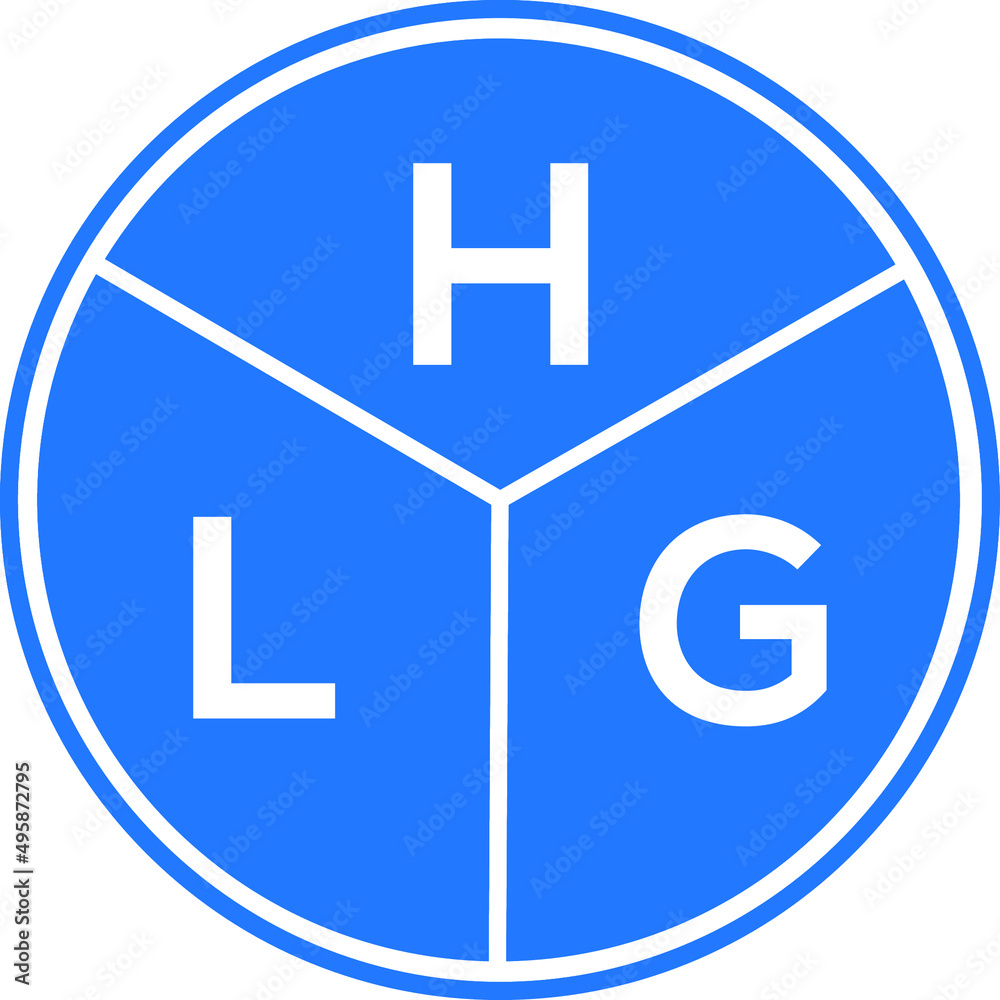 Obraz premium HLG letter logo design on white background. HLG creative circle letter logo concept. HLG letter design.
