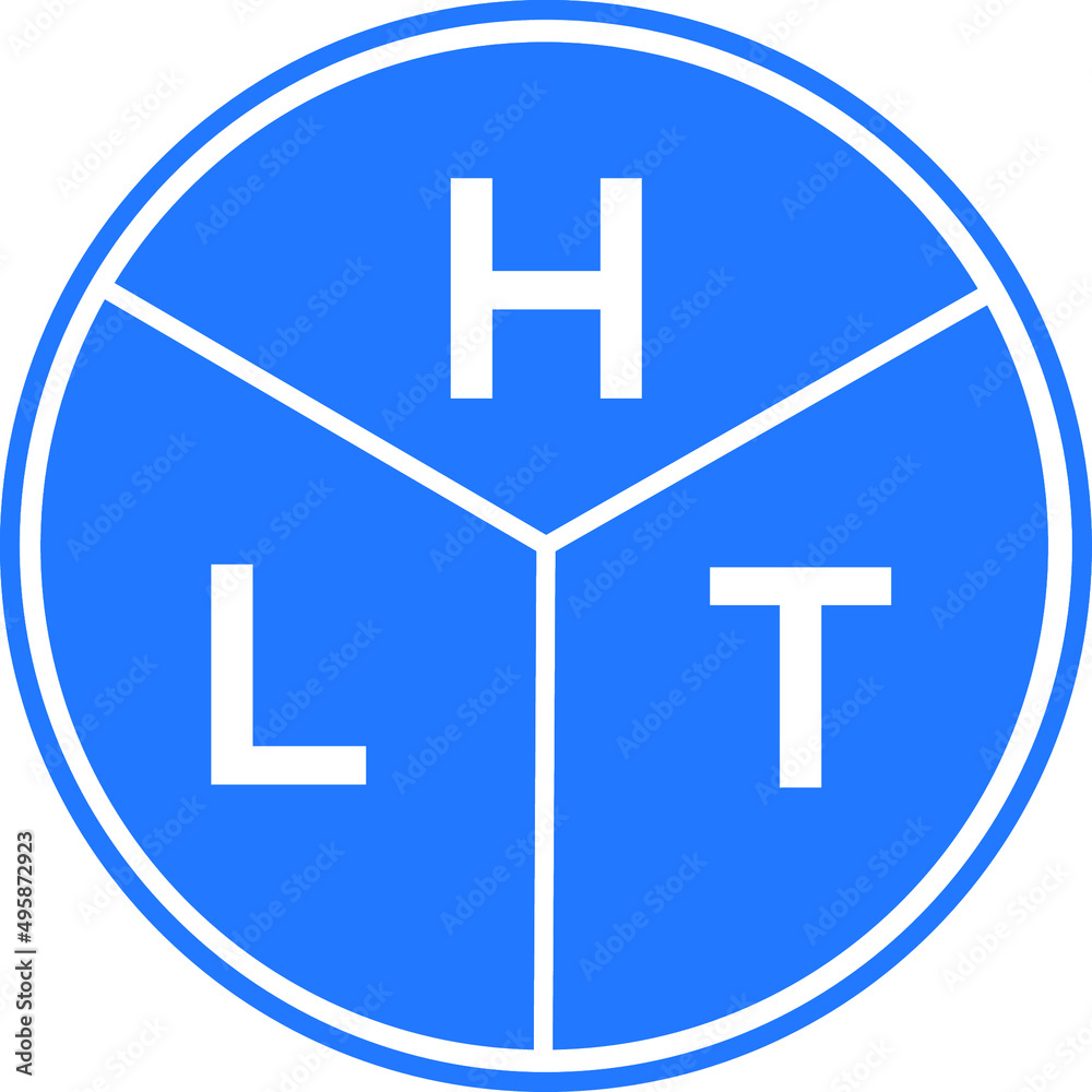 Fototapeta premium HLT letter logo design on white background. HLT creative circle letter logo concept. HLT letter design.