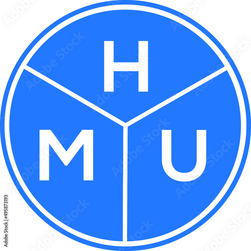 HMU letter logo design on white background. HMU  creative circle letter logo concept. HMU letter design. photo