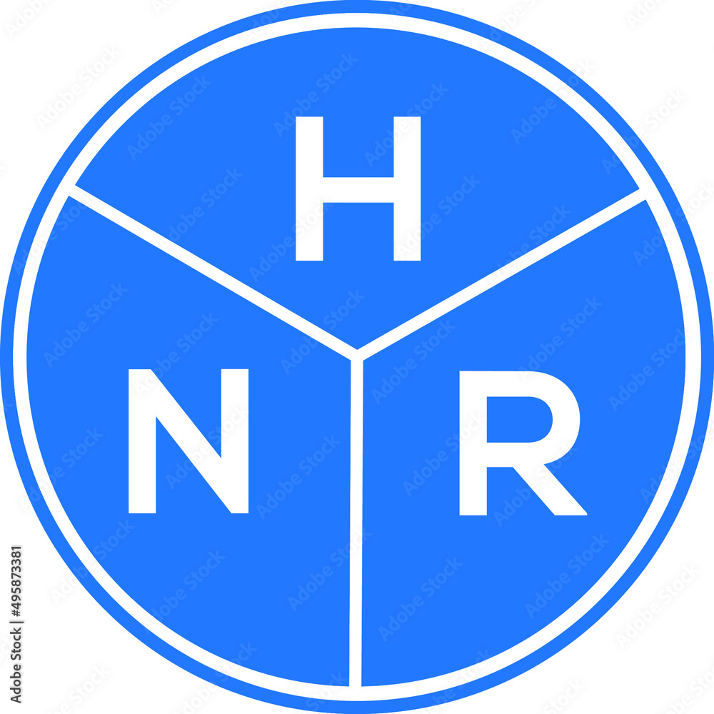 HNR letter logo design on white background. HNR creative circle letter logo concept. HNR letter design. HNR letter logo design on white background. HNR creative circle letter logo concept. HNR letter design.