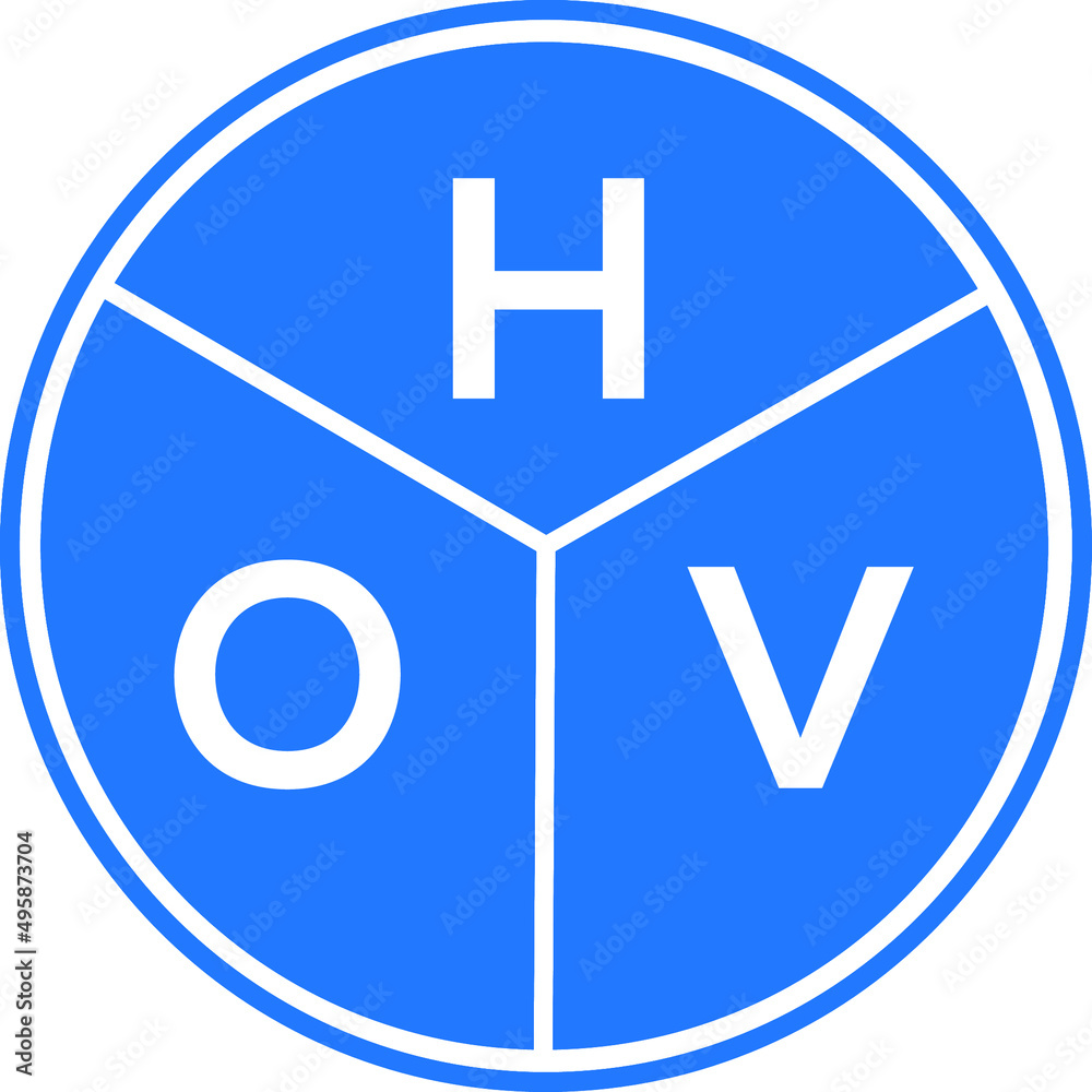 Obraz premium HOV letter logo design on white background. HOV creative circle letter logo concept. HOV letter design.