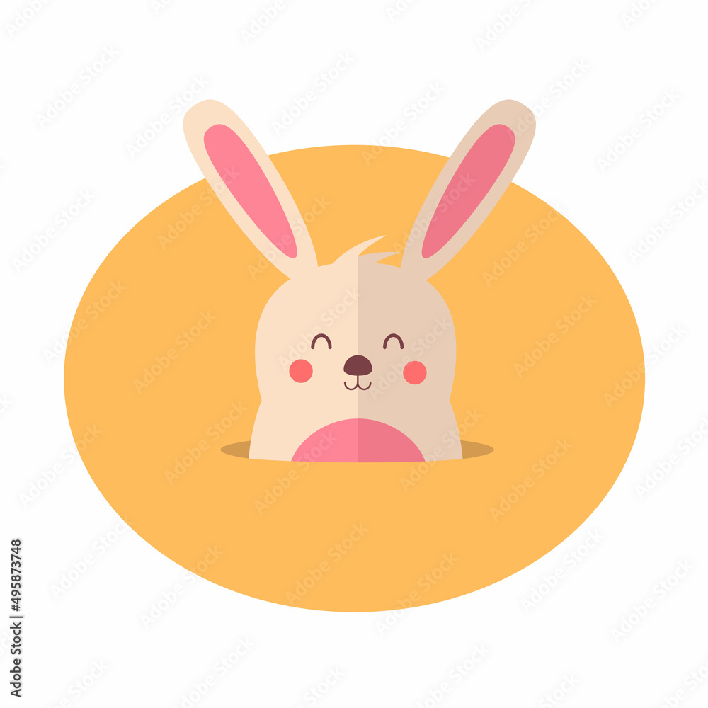 Obraz premium Easter bunny cartoon | Easter bunny cute vector | Easter bunny illustration 