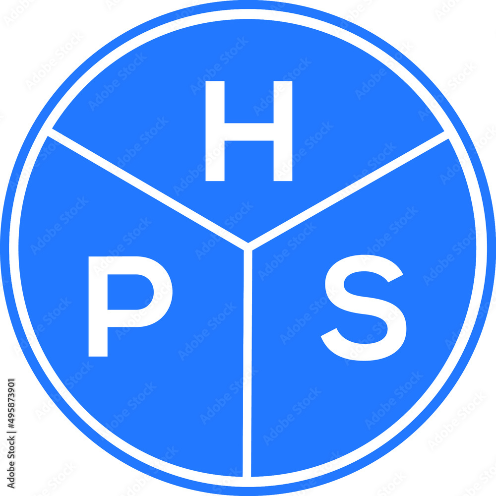 Obraz premium HPS letter logo design on white background. HPS creative circle letter logo concept. HPS letter design.