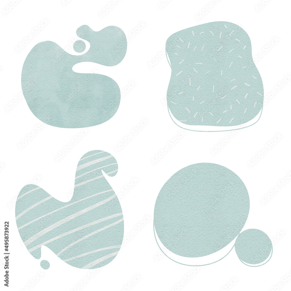 bundle of colorful watercolor hand painted round shapes, stains, circles, blobs isolated. vector  Illustration.