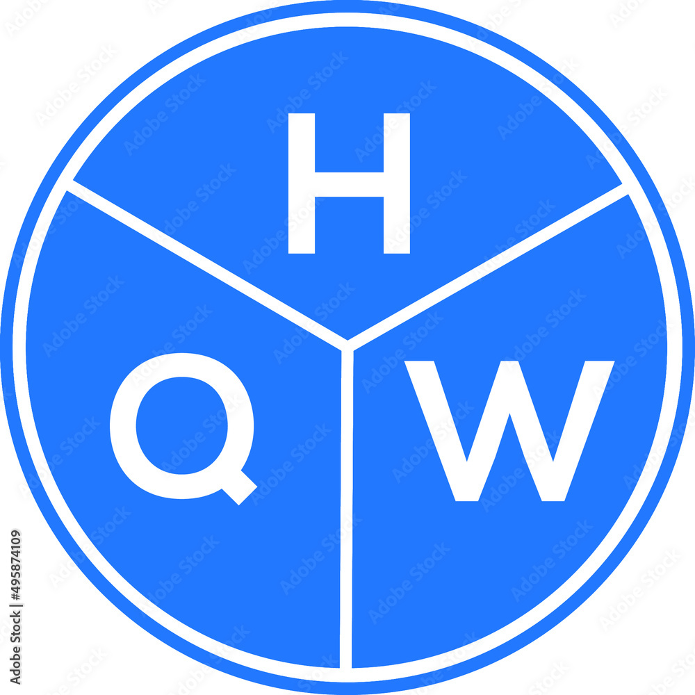 HQW letter logo design on white background. HQW creative circle letter logo concept. HQW letter design. HQW letter logo design on white background. HQW creative circle letter logo concept. HQW letter design.