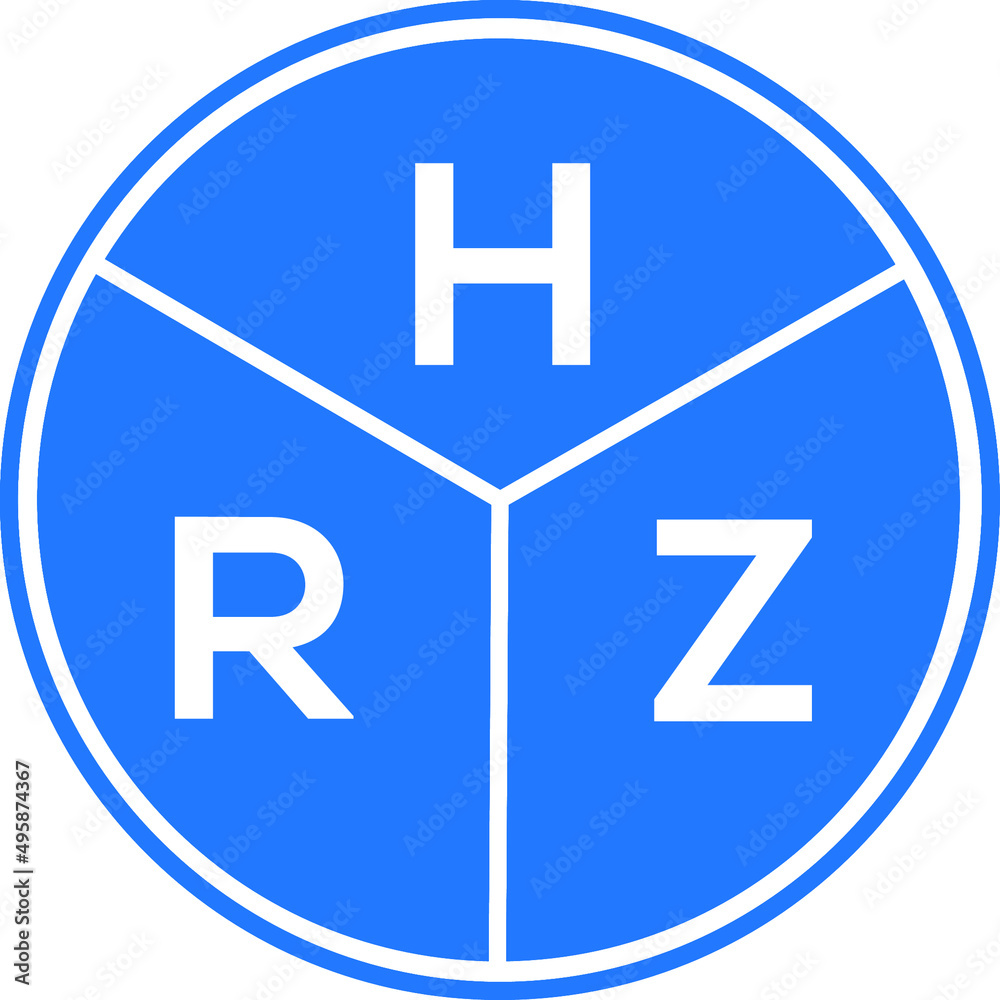 HRZ letter logo design on white background. HRZ creative circle letter logo concept. HRZ letter design. HRZ letter logo design on white background. HRZ creative circle letter logo concept. HRZ letter design.