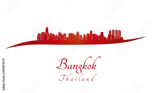 Photography Bangkok skyline in red