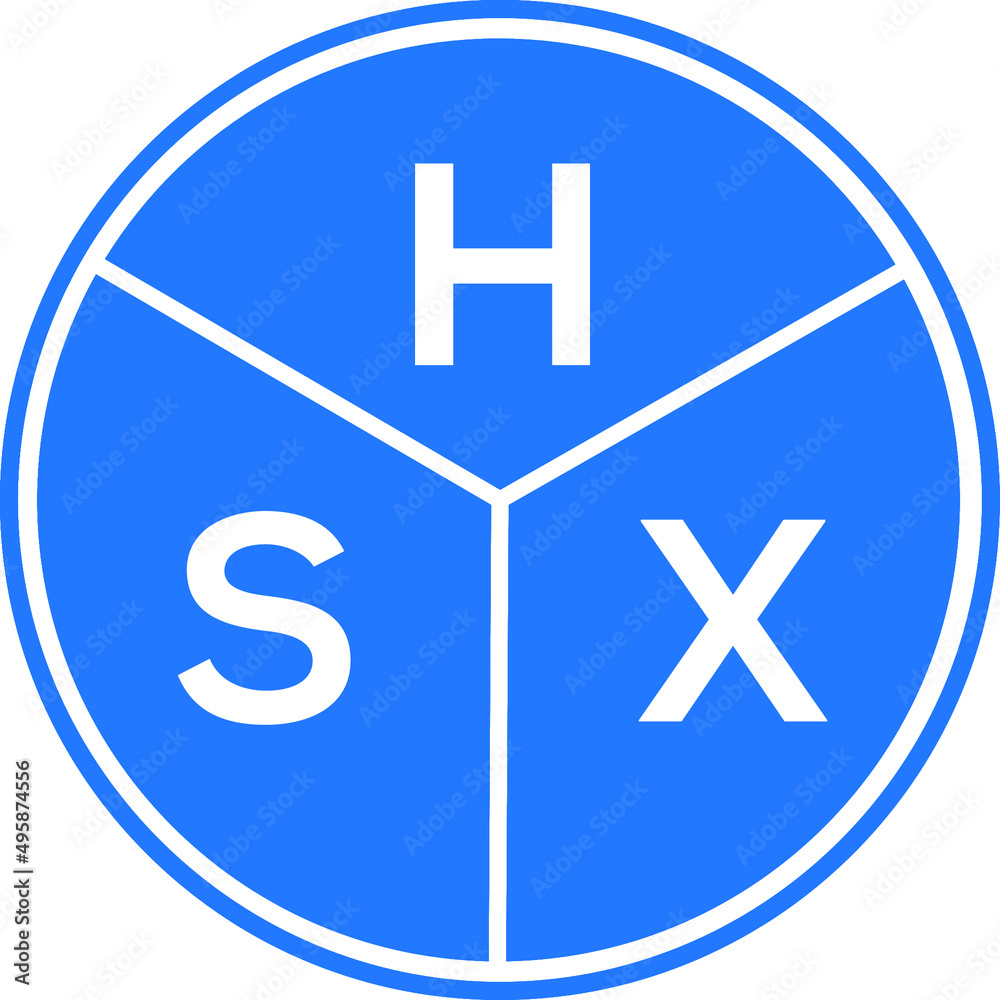 Obraz premium HSX letter logo design on white background. HSX creative circle letter logo concept. HSX letter design.