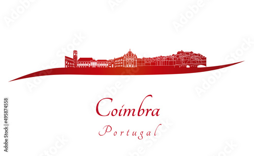 Coimbra skyline in red photo