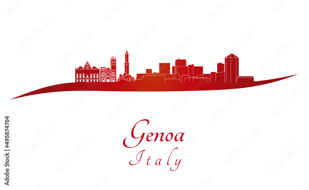 Genoa skyline in red