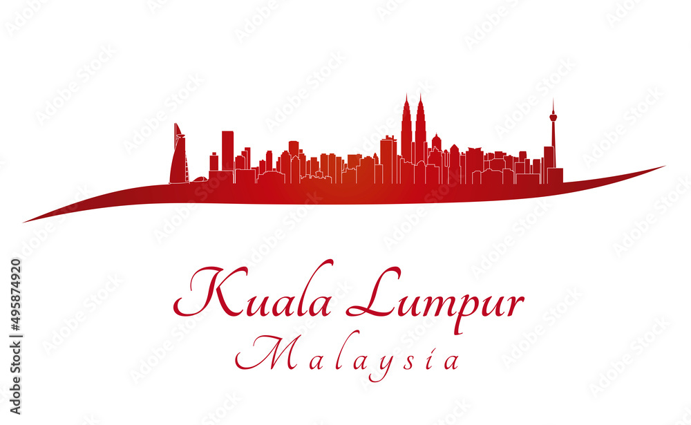 Kuala Lumpur skyline in red